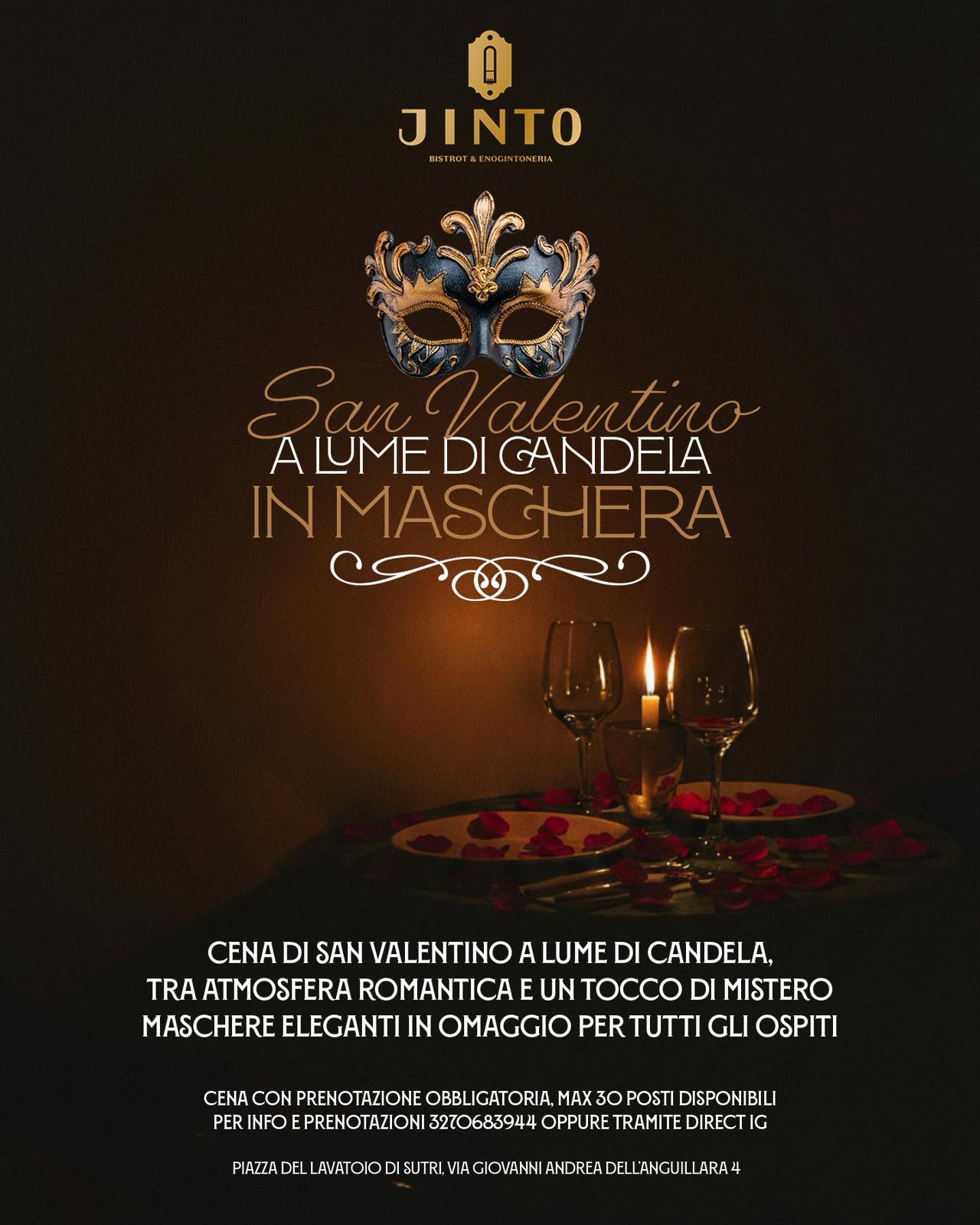 San Valentino a lume di candela in maschera